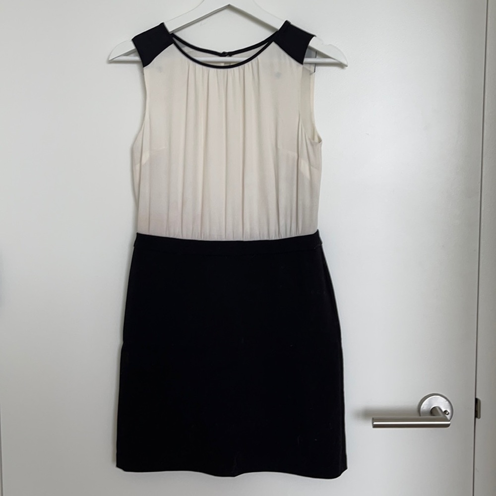 LOFT 0P black and white cocktail dress
